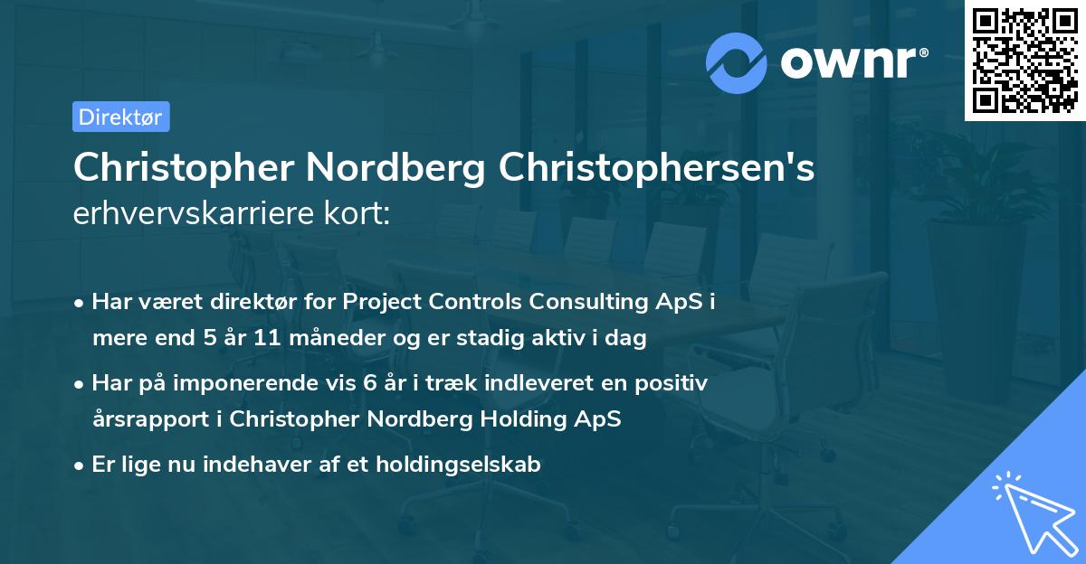 Christopher Nordberg Christophersen's erhvervskarriere kort