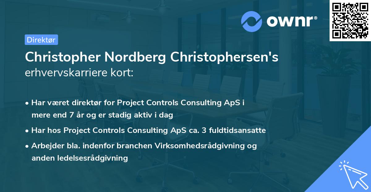 Christopher Nordberg Christophersen's erhvervskarriere kort