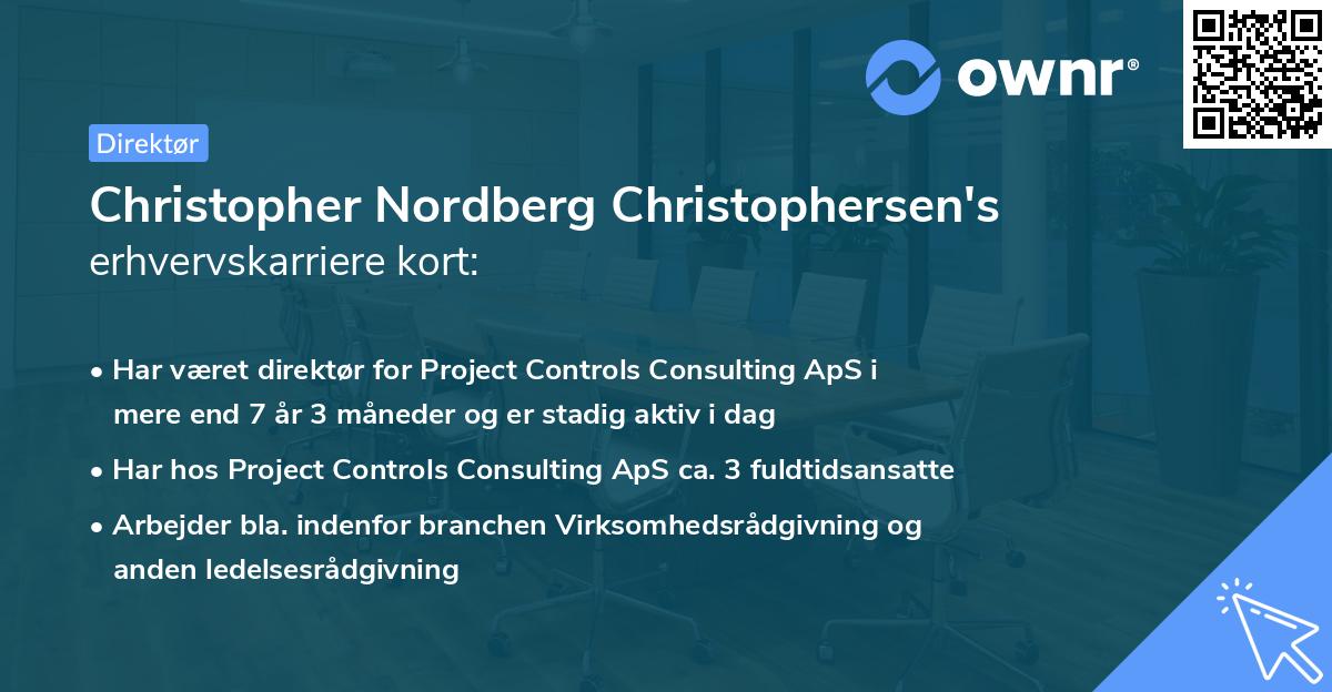 Christopher Nordberg Christophersen's erhvervskarriere kort