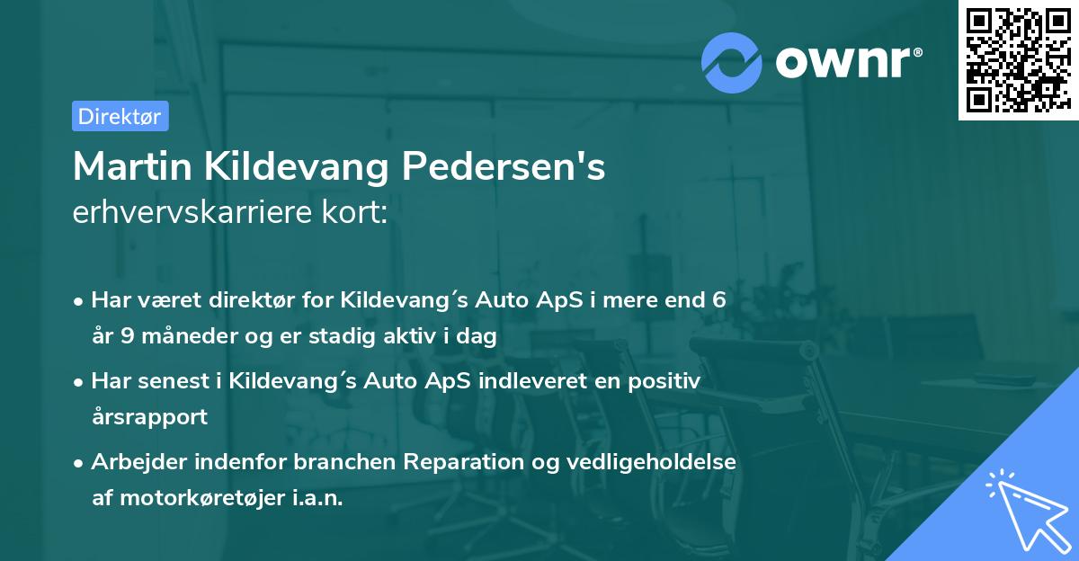 Martin Kildevang Pedersen's erhvervskarriere kort