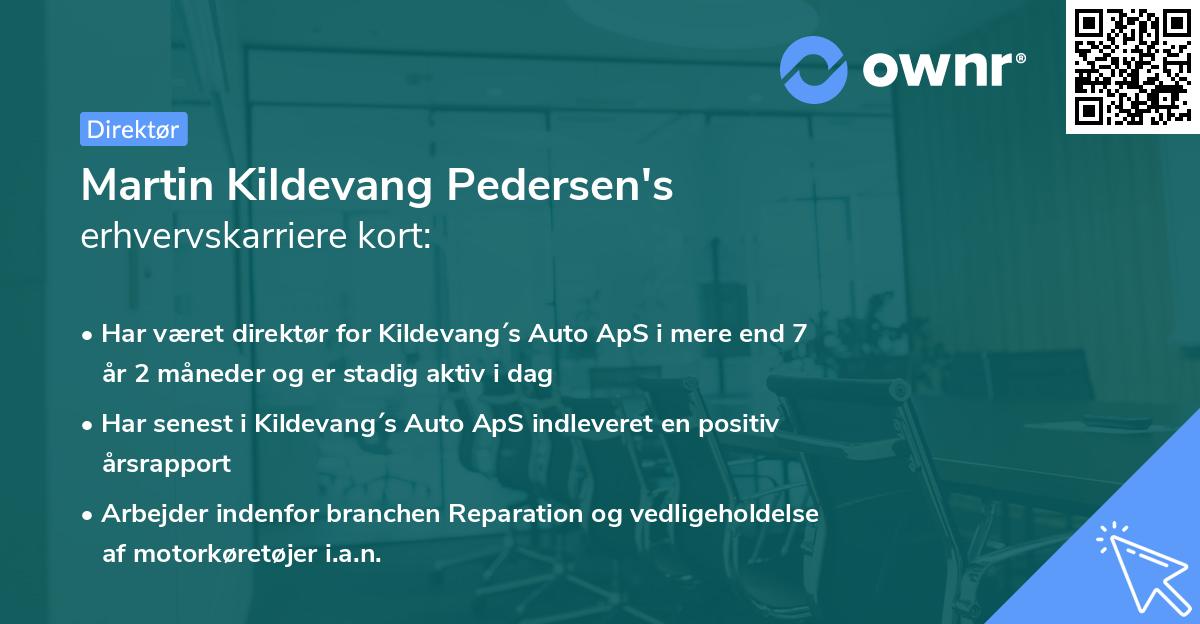 Martin Kildevang Pedersen's erhvervskarriere kort