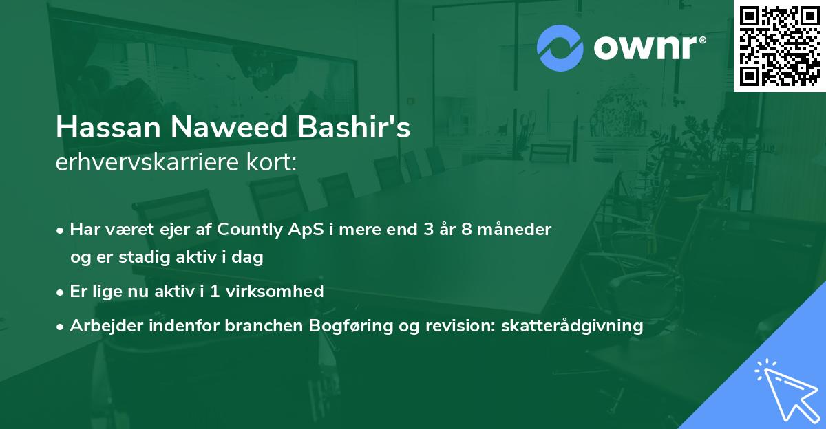 Hassan Naweed Bashir's erhvervskarriere kort