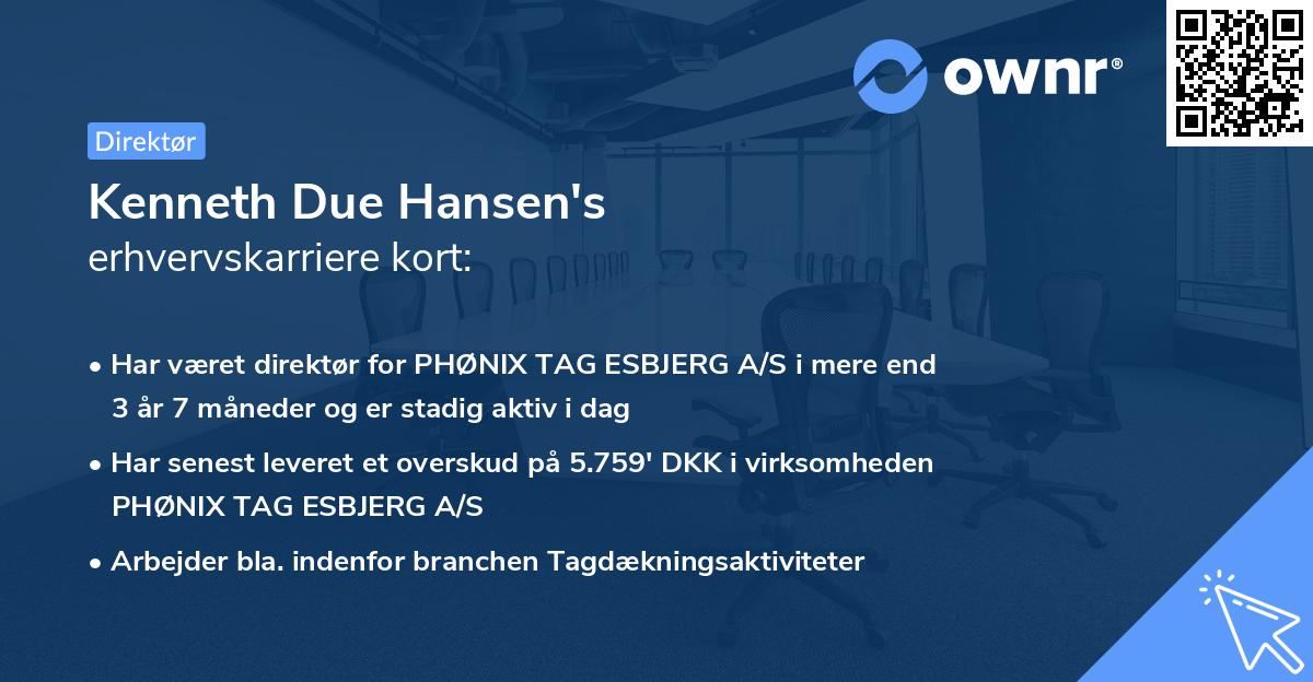 Kenneth Due Hansen's erhvervskarriere kort