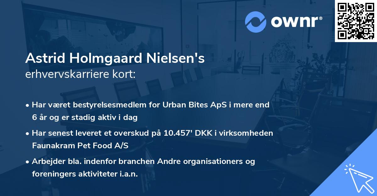 Astrid Holmgaard Nielsen's erhvervskarriere kort