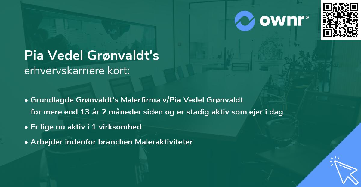 Pia Vedel Grønvaldt's erhvervskarriere kort