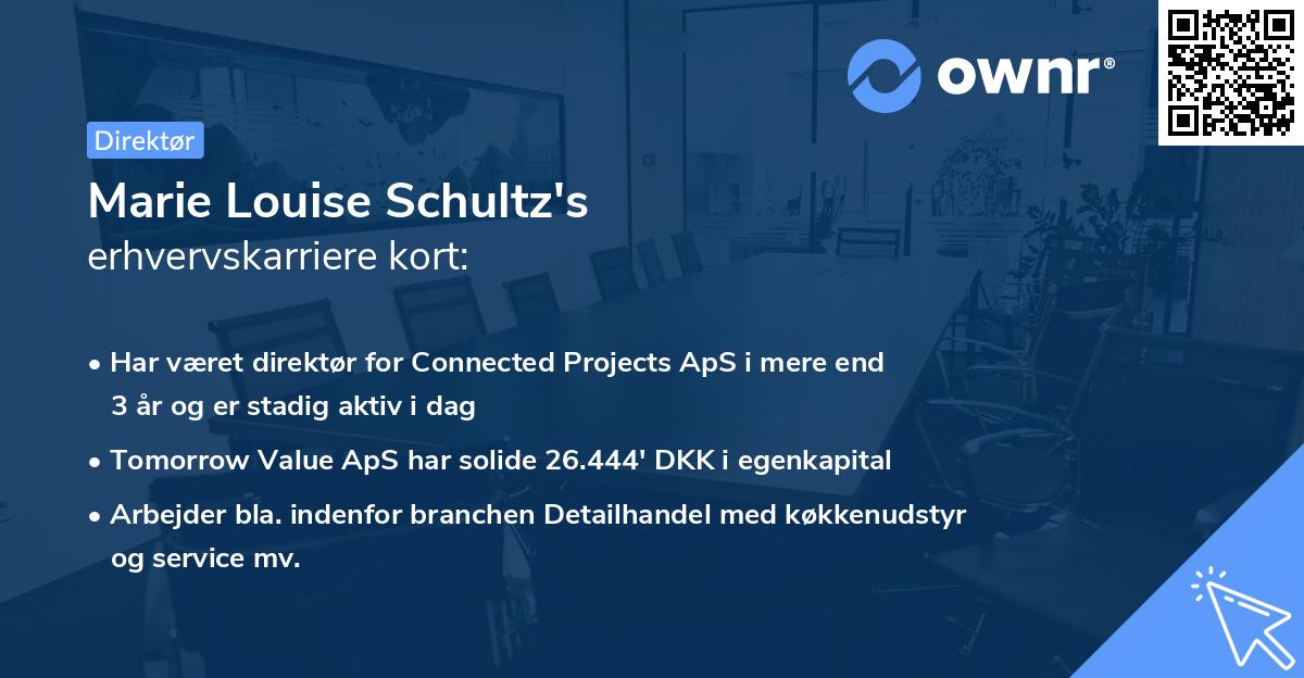 Marie Louise Schultz's erhvervskarriere kort