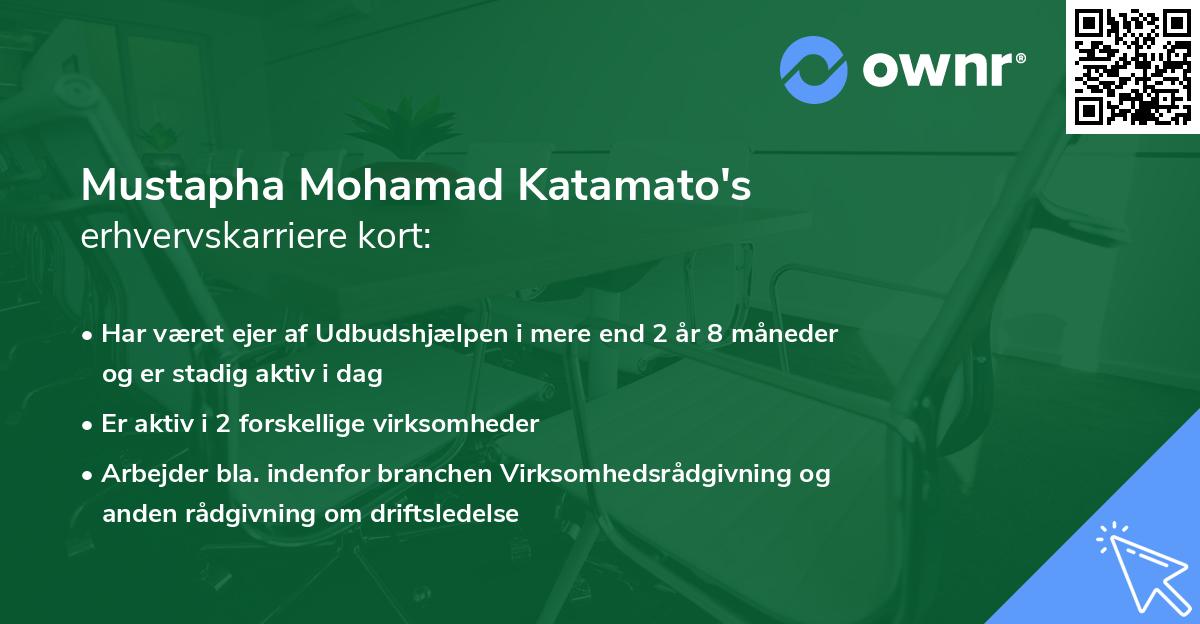 Mustapha Mohamad Katamato's erhvervskarriere kort