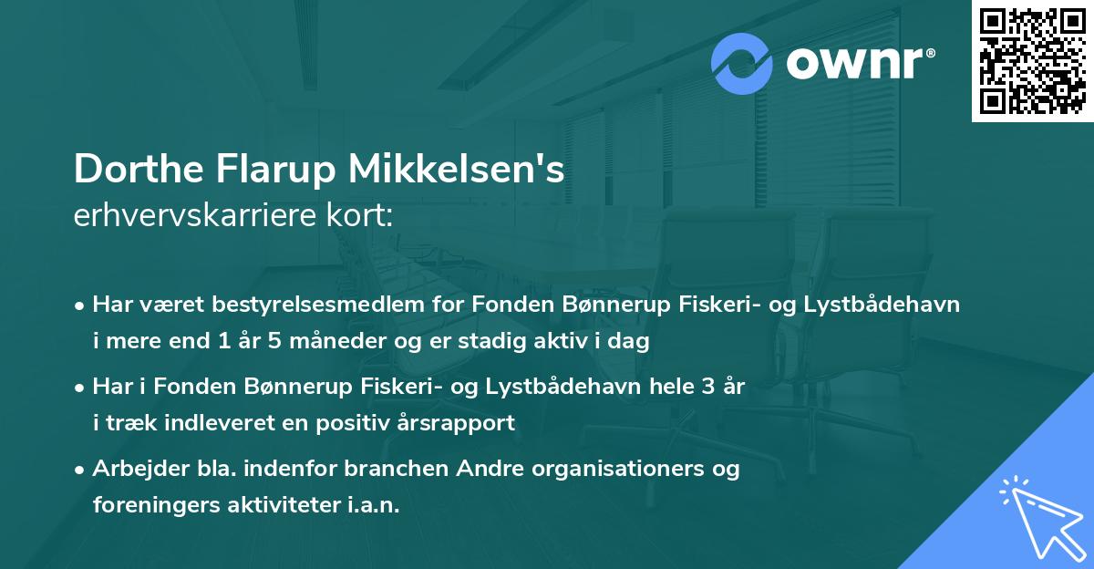 Dorthe Flarup Mikkelsen's erhvervskarriere kort