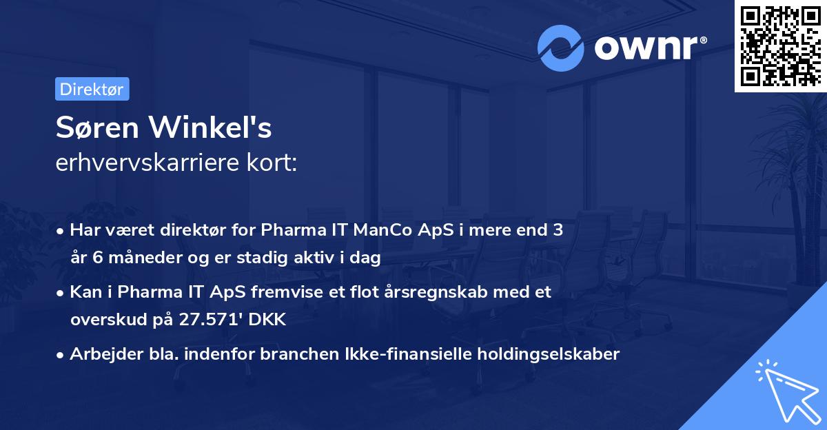 Søren Winkel's erhvervskarriere kort