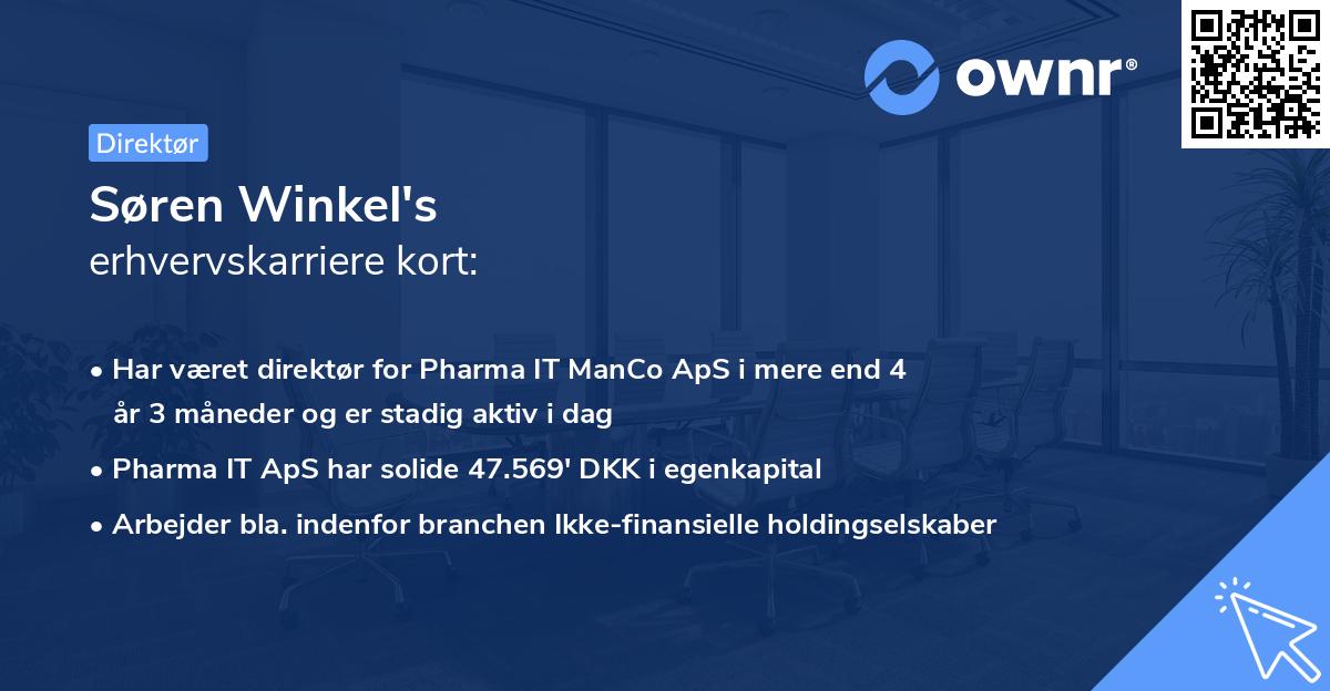 Søren Winkel's erhvervskarriere kort