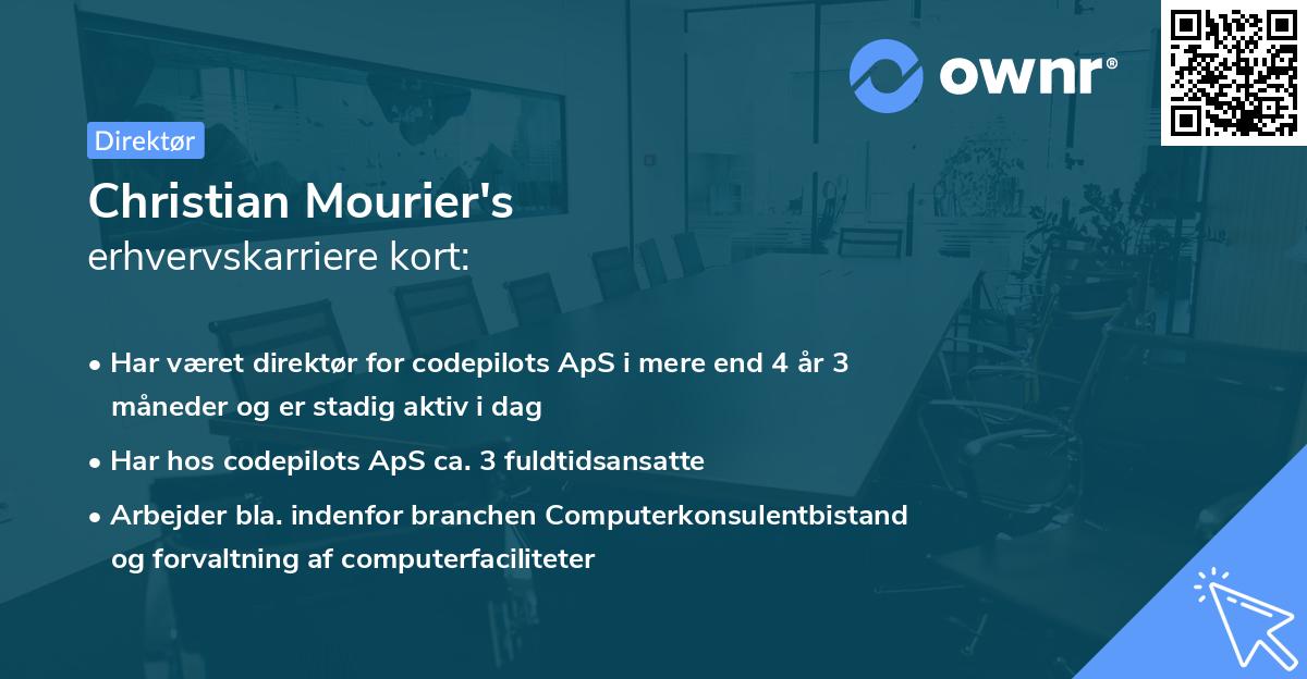 Christian Mourier's erhvervskarriere kort