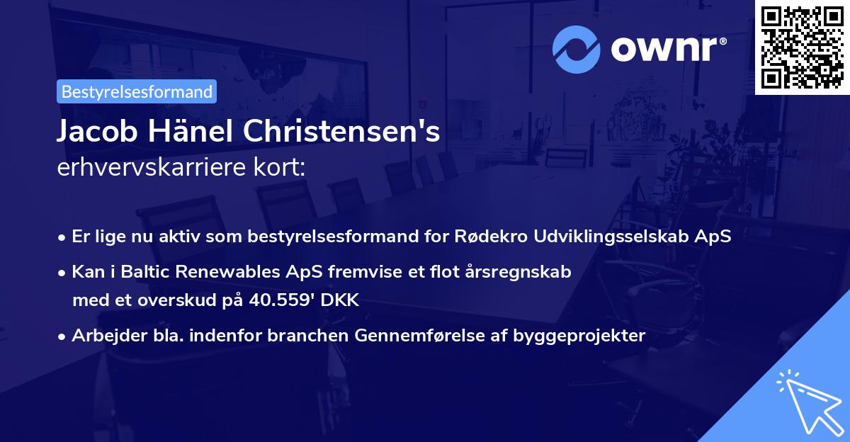 Jacob Hänel Christensen's erhvervskarriere kort
