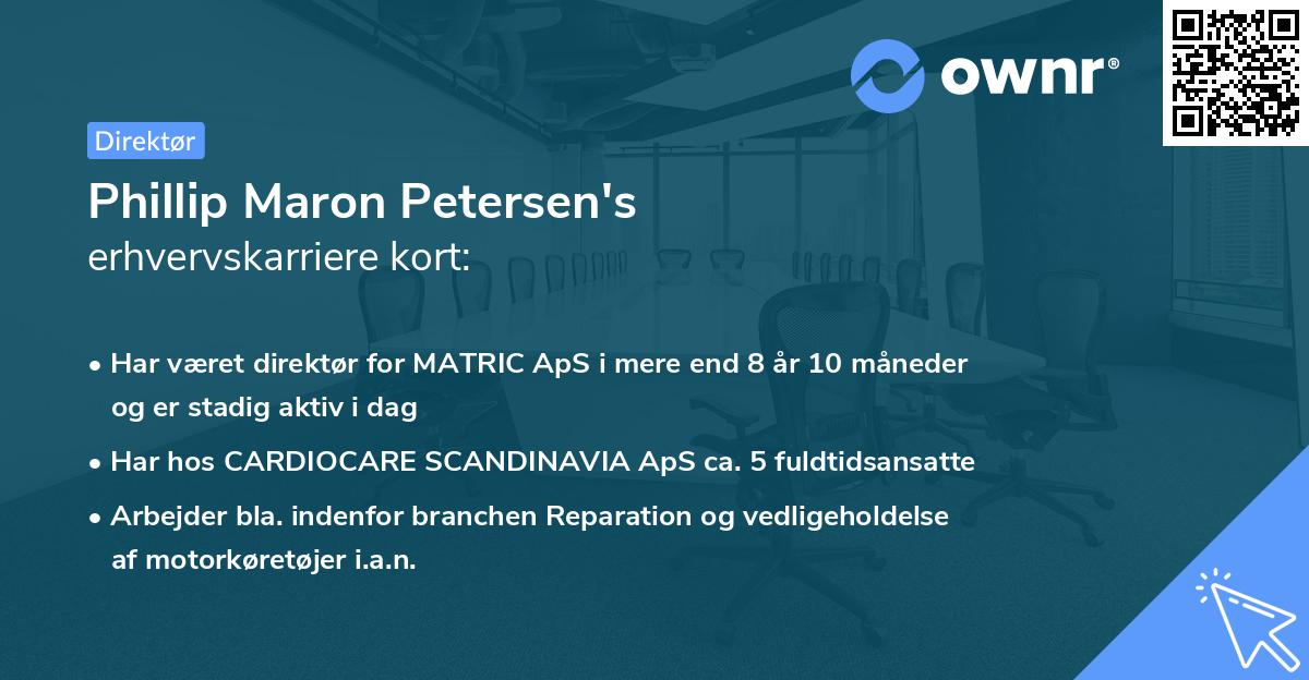 Phillip Maron Petersen's erhvervskarriere kort