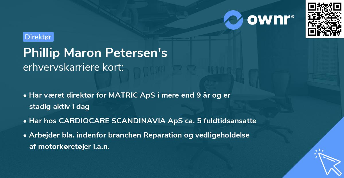Phillip Maron Petersen's erhvervskarriere kort