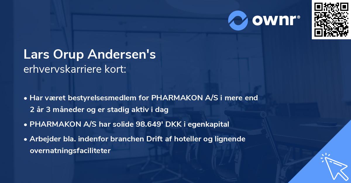 Lars Orup Andersen's erhvervskarriere kort