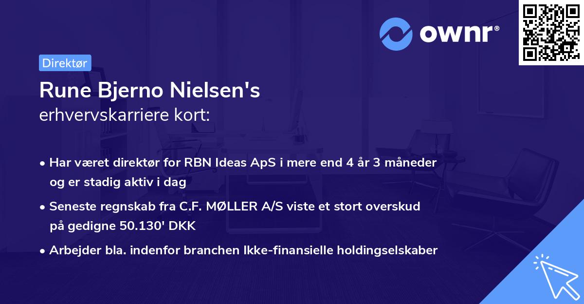 Rune Bjerno Nielsen's erhvervskarriere kort