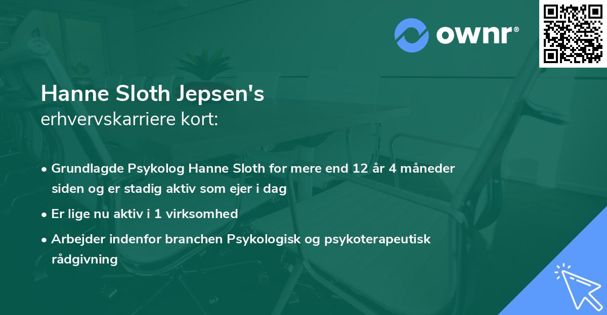 Hanne Sloth Jepsen's erhvervskarriere kort
