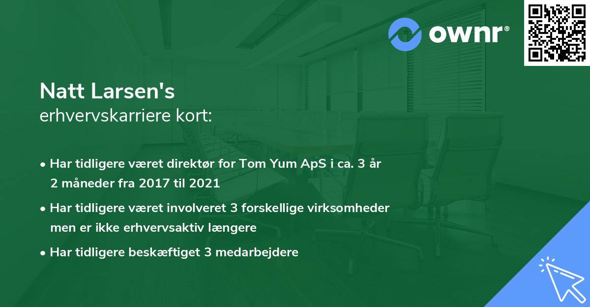 Natt Larsen's erhvervskarriere kort