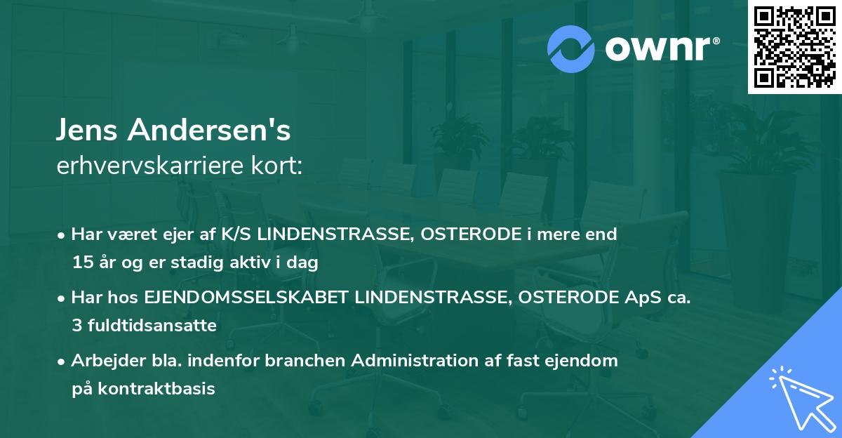 Jens Andersen's erhvervskarriere kort