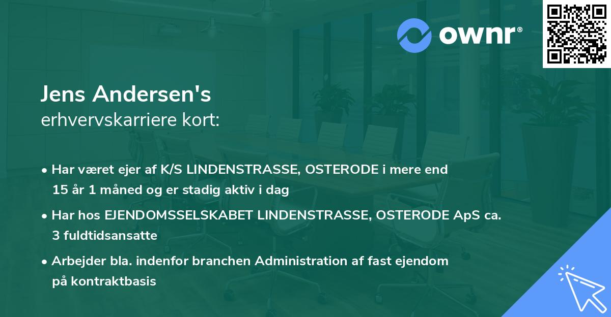 Jens Andersen's erhvervskarriere kort