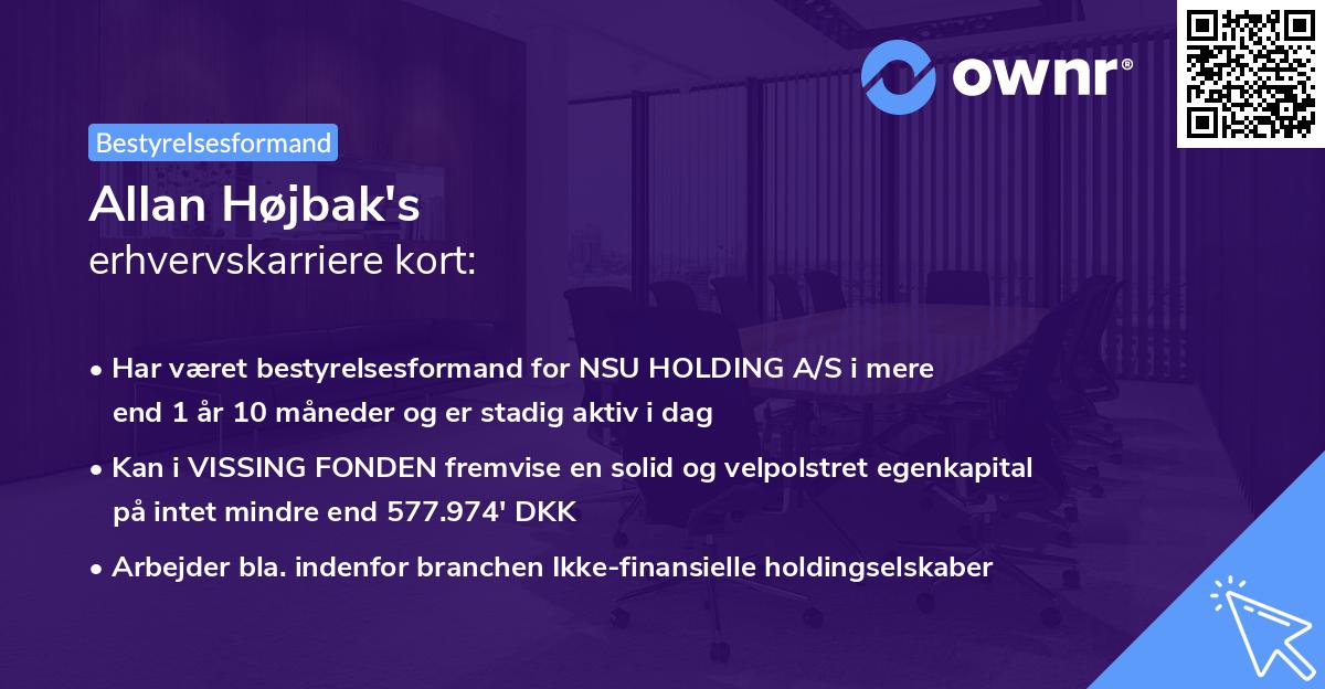Allan Højbak's erhvervskarriere kort