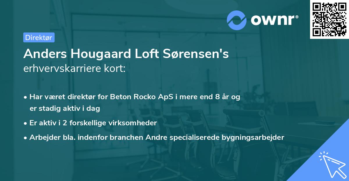 Anders Hougaard Loft Sørensen's erhvervskarriere kort