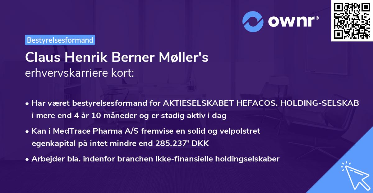 Claus Henrik Berner Møller's erhvervskarriere kort