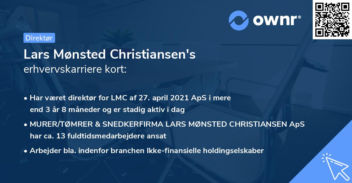 Lars Mønsted Christiansen's erhvervskarriere kort