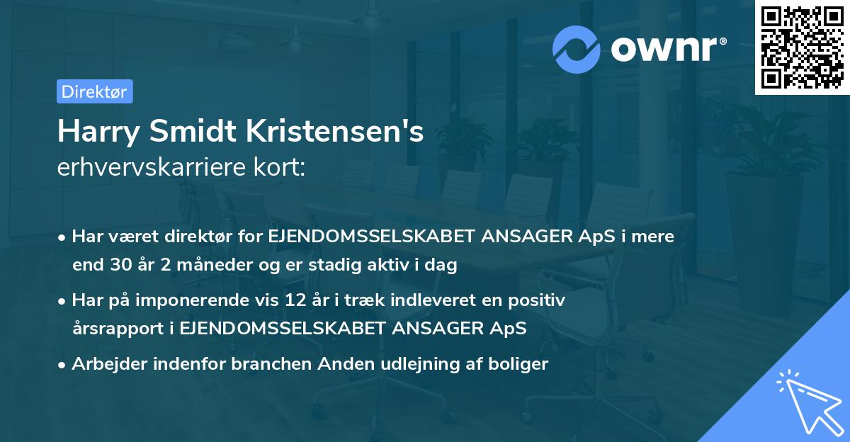 Harry Smidt Kristensen's erhvervskarriere kort