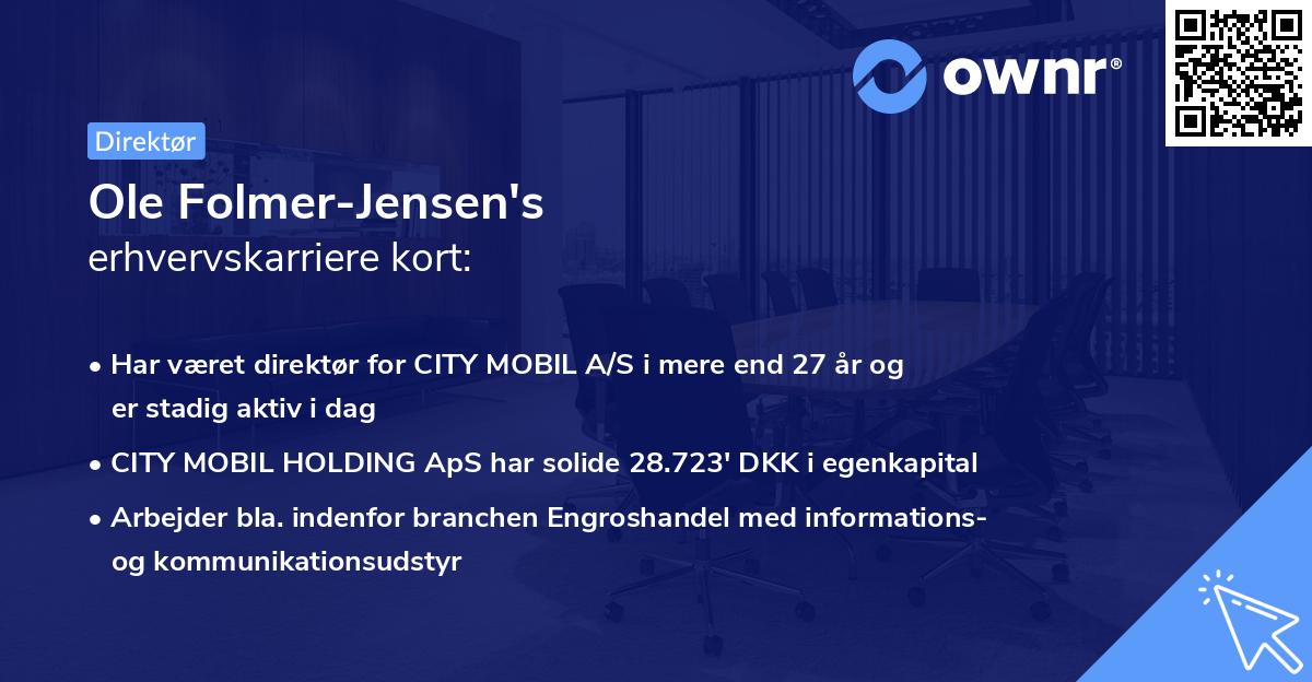 Ole Folmer-Jensen's erhvervskarriere kort