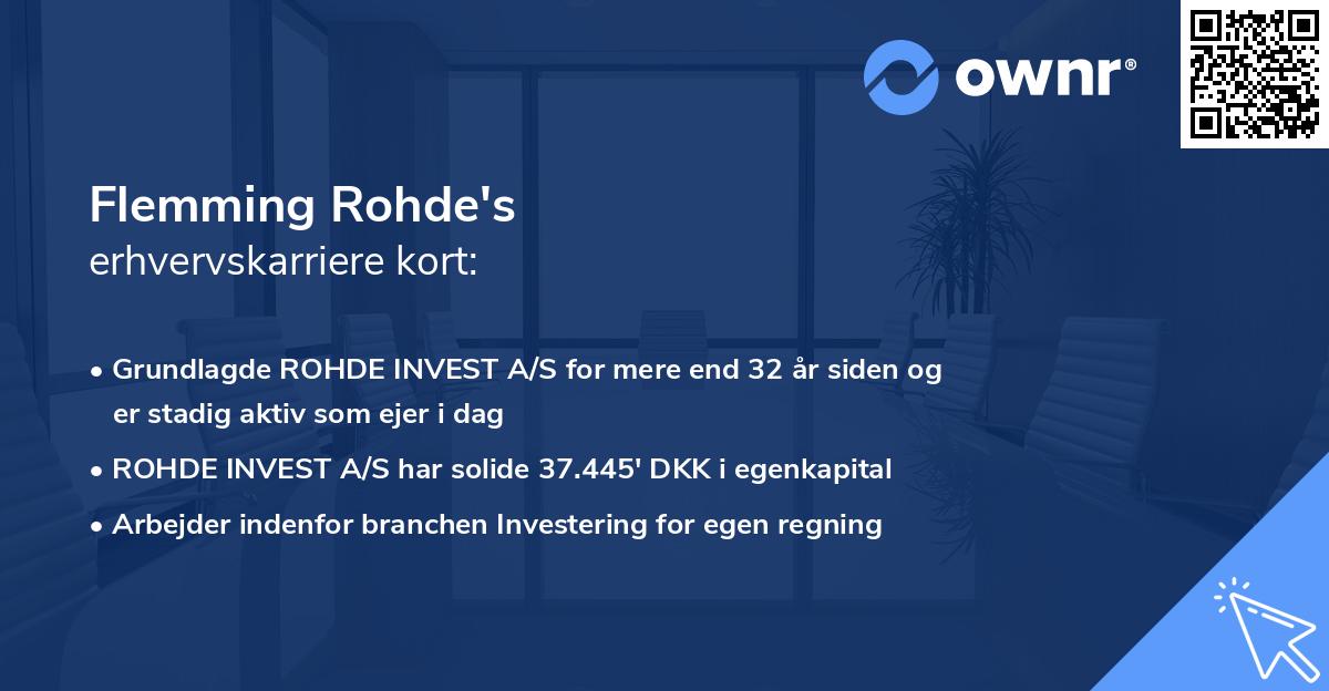 Flemming Rohde's erhvervskarriere kort