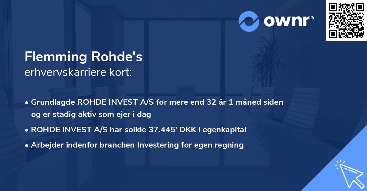 Flemming Rohde's erhvervskarriere kort