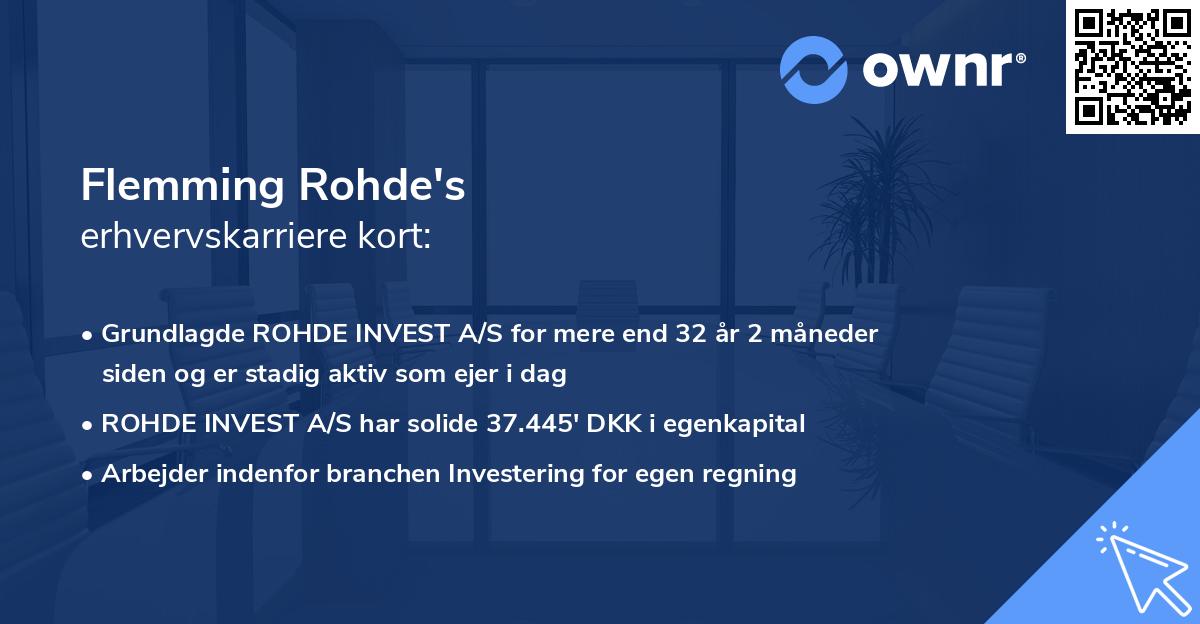 Flemming Rohde's erhvervskarriere kort