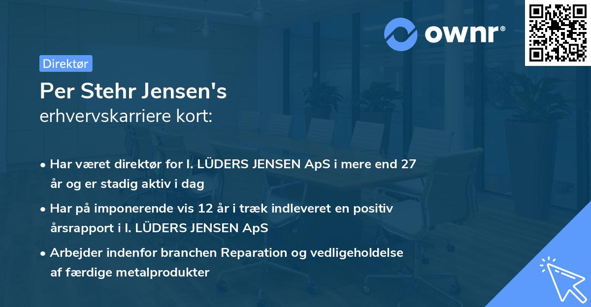 Per Stehr Jensen's erhvervskarriere kort