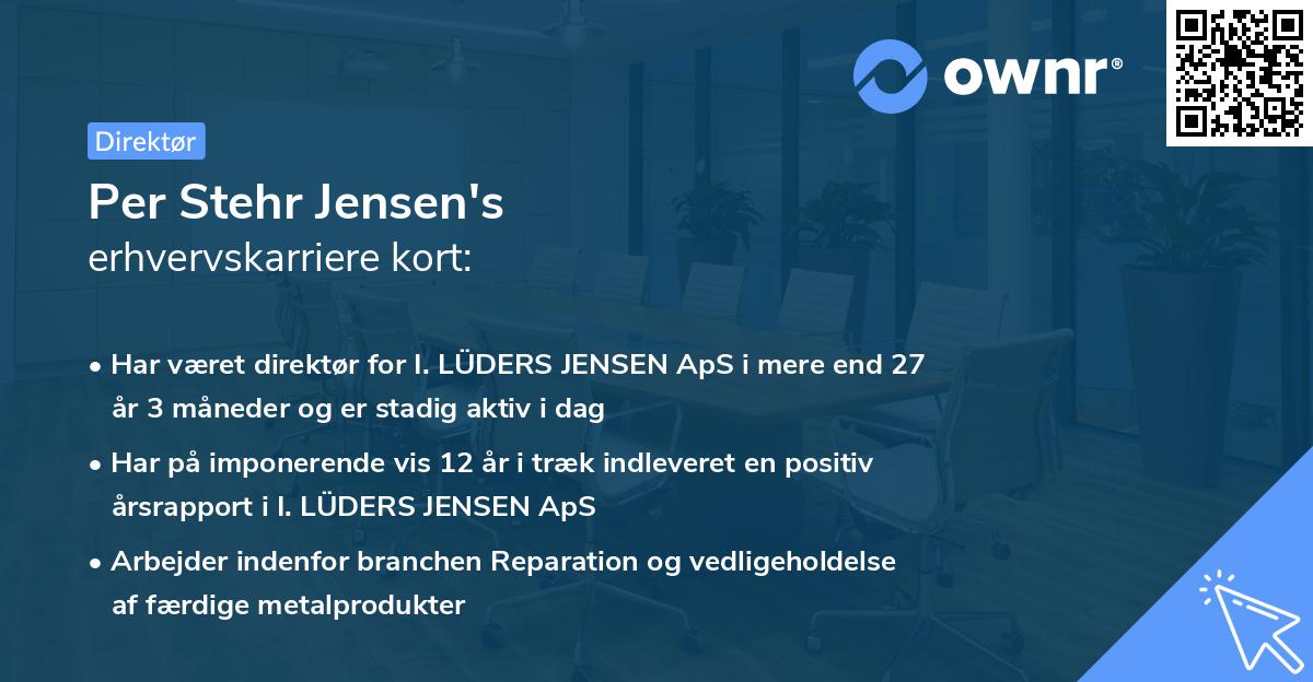 Per Stehr Jensen's erhvervskarriere kort