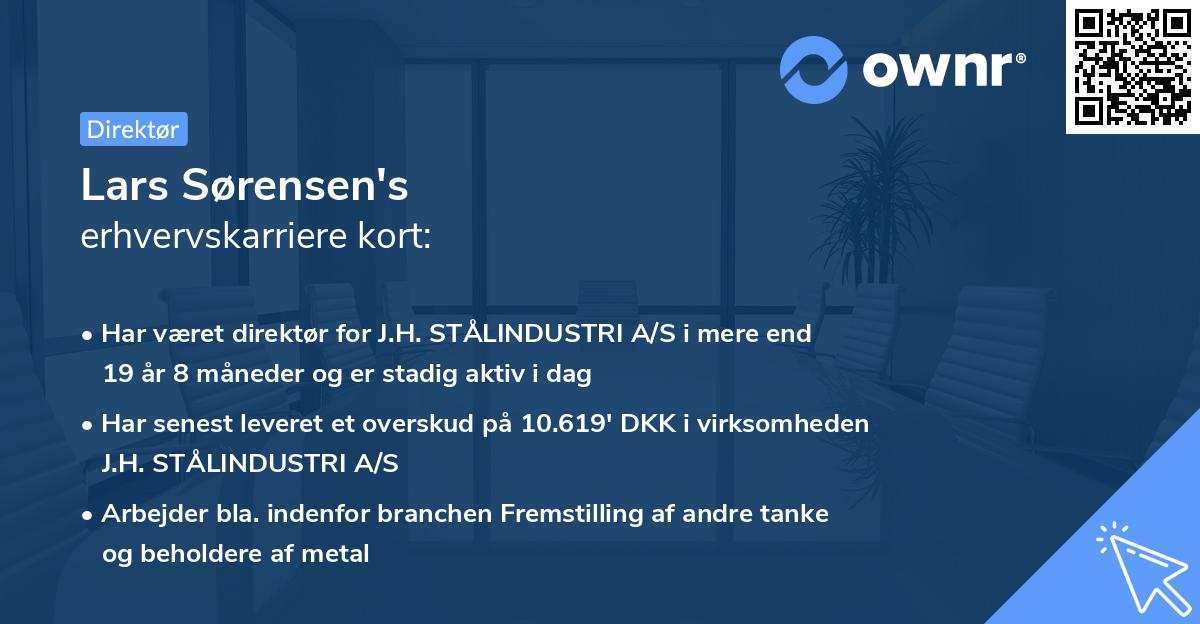 Lars Sørensen's erhvervskarriere kort
