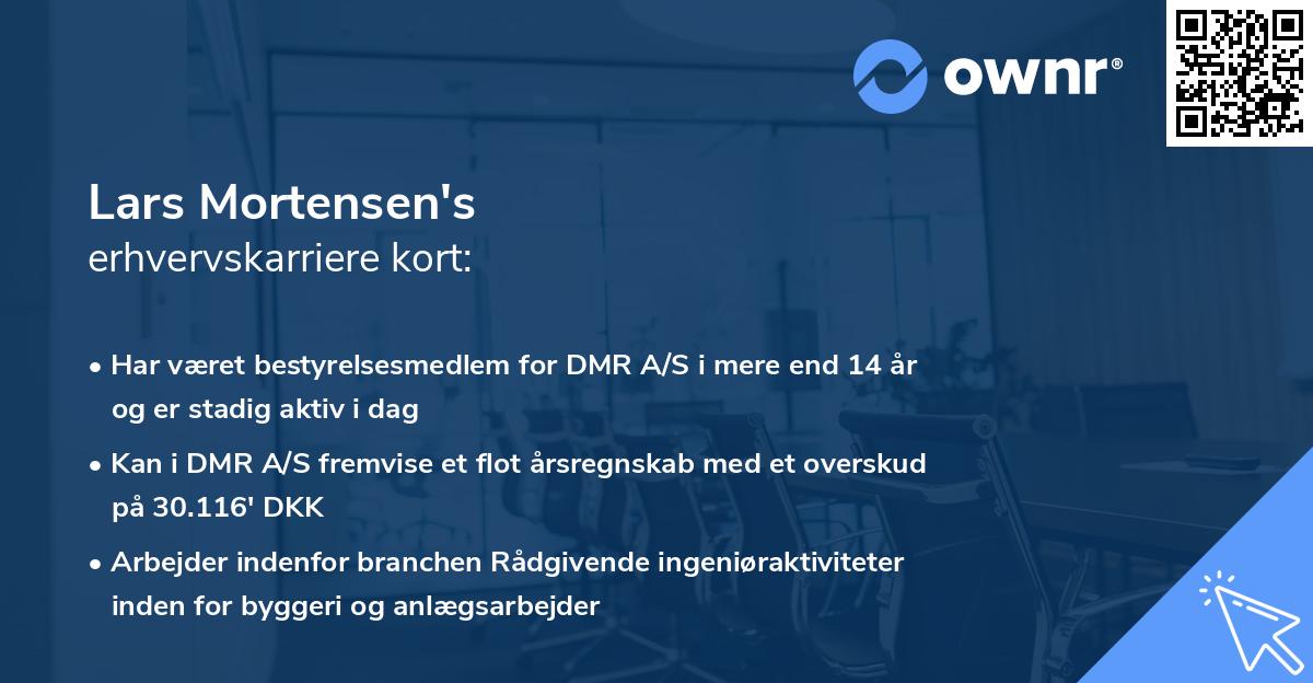 Lars Mortensen's erhvervskarriere kort