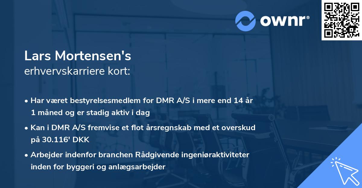 Lars Mortensen's erhvervskarriere kort