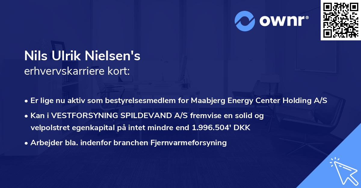 Nils Ulrik Nielsen's erhvervskarriere kort