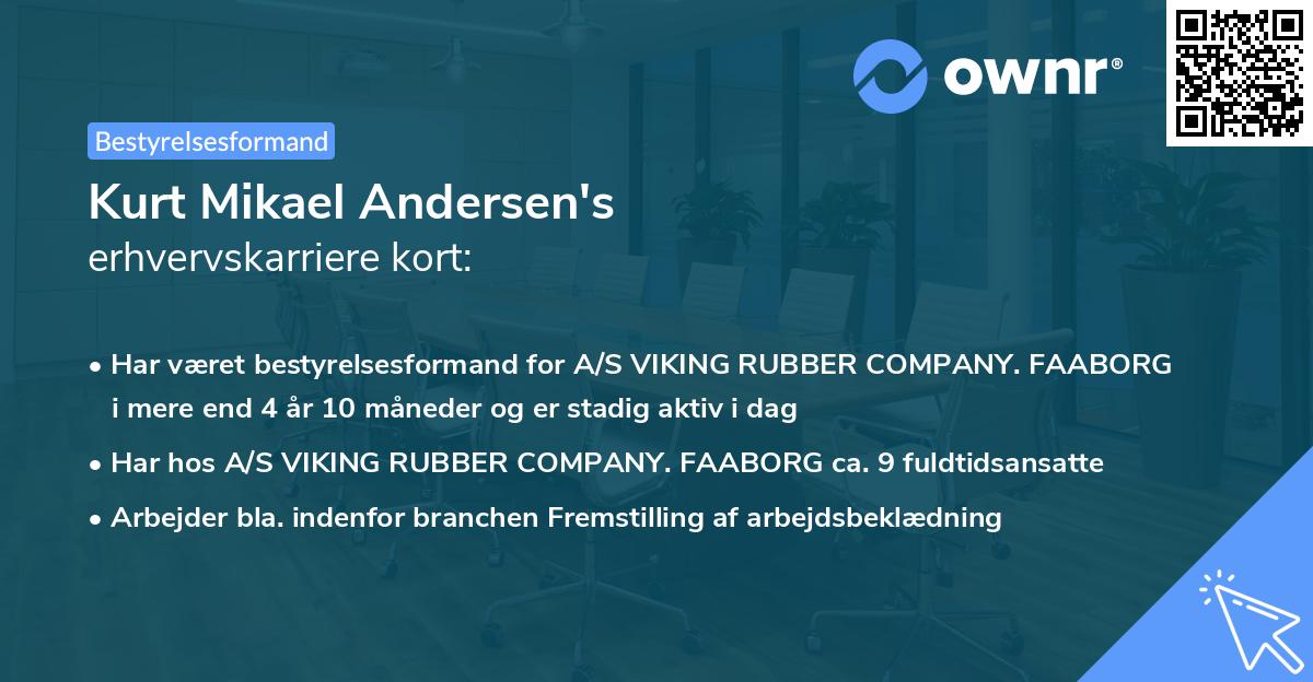 Kurt Mikael Andersen's erhvervskarriere kort