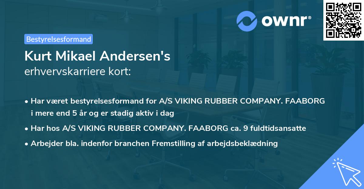 Kurt Mikael Andersen's erhvervskarriere kort