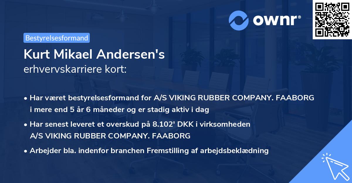 Kurt Mikael Andersen's erhvervskarriere kort