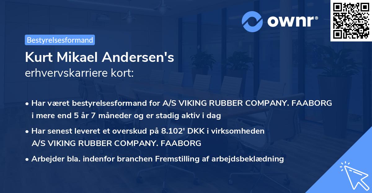 Kurt Mikael Andersen's erhvervskarriere kort
