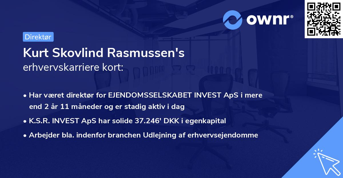 Kurt Skovlind Rasmussen's erhvervskarriere kort