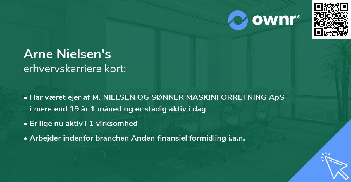 Arne Nielsen's erhvervskarriere kort