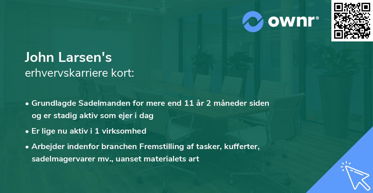 John Larsen's erhvervskarriere kort