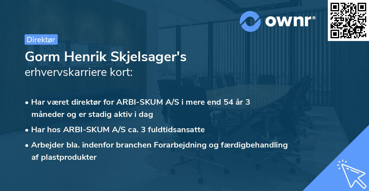 Gorm Henrik Skjelsager's erhvervskarriere kort