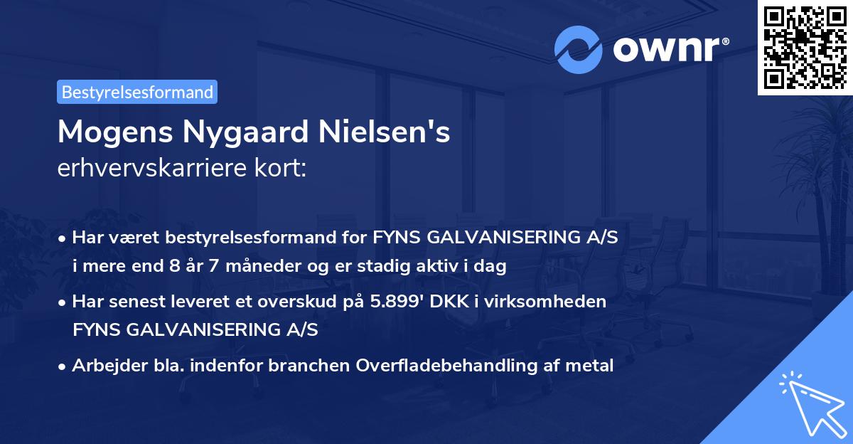 Mogens Nygaard Nielsen's erhvervskarriere kort