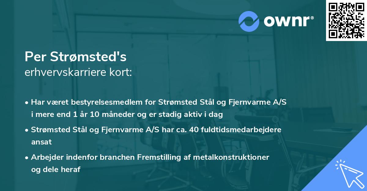 Per Strømsted's erhvervskarriere kort