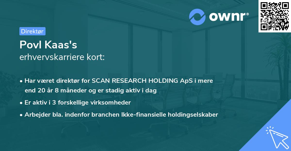 Povl Kaas's erhvervskarriere kort
